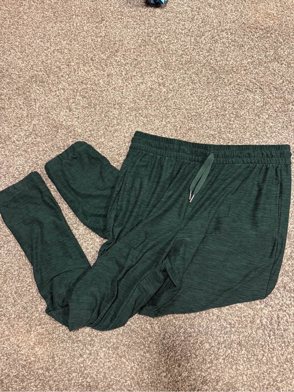 Athletic Pants Green Drawstring Casual Joggers